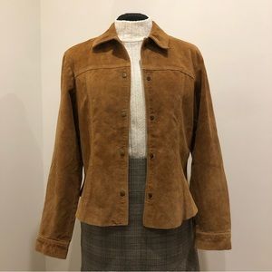 Brown Suede Shirt Jacket Western Style Danier Large